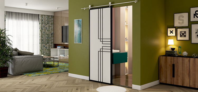 sliding bathroom door installation in Santa Maria